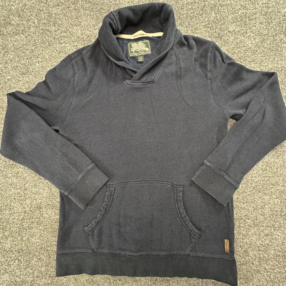 Roots Mens Navy Cotton Shawl Collar Pullover Sweatshirt Hoodie Large‎ 271